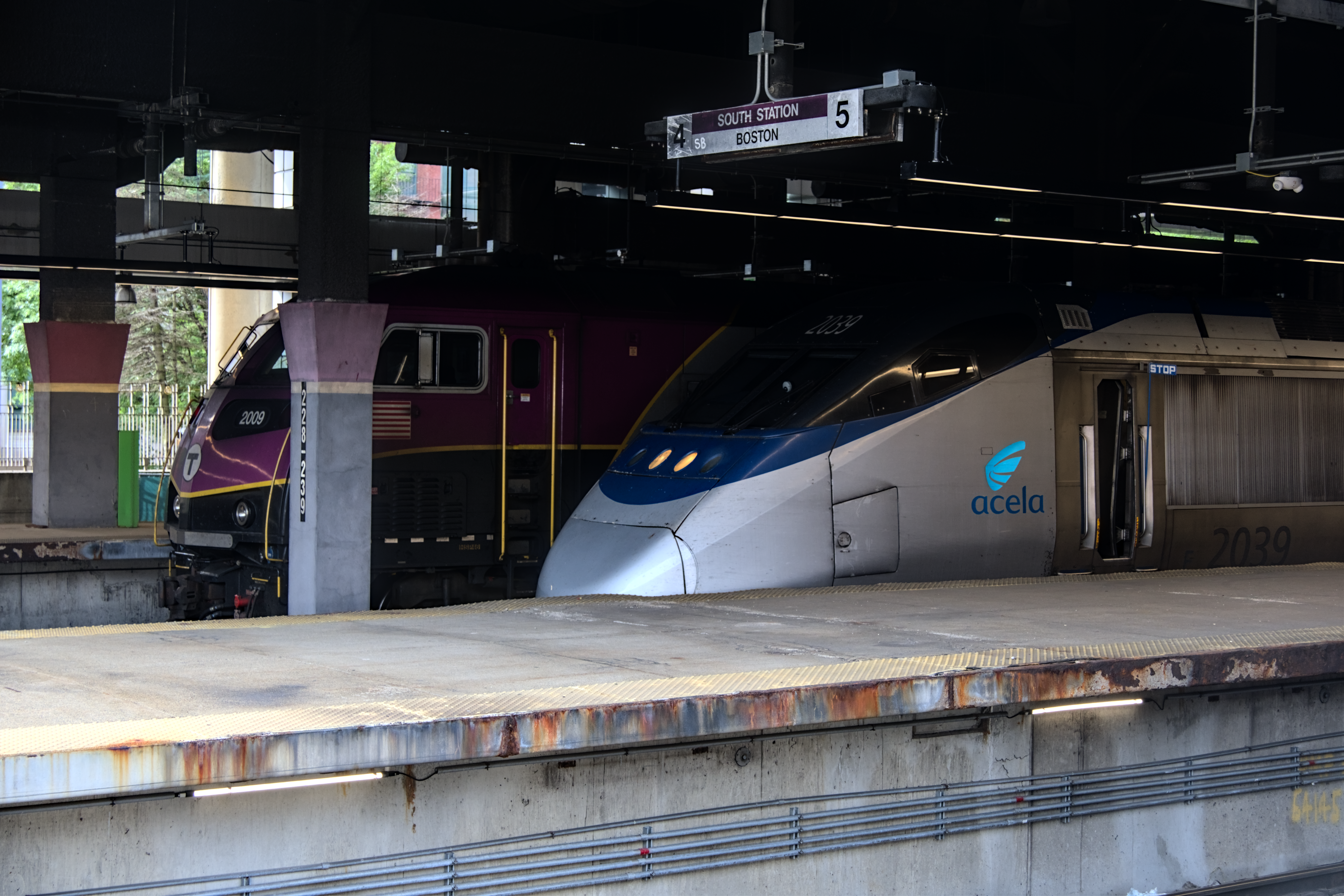 Trains at South Station, 2024-07-29